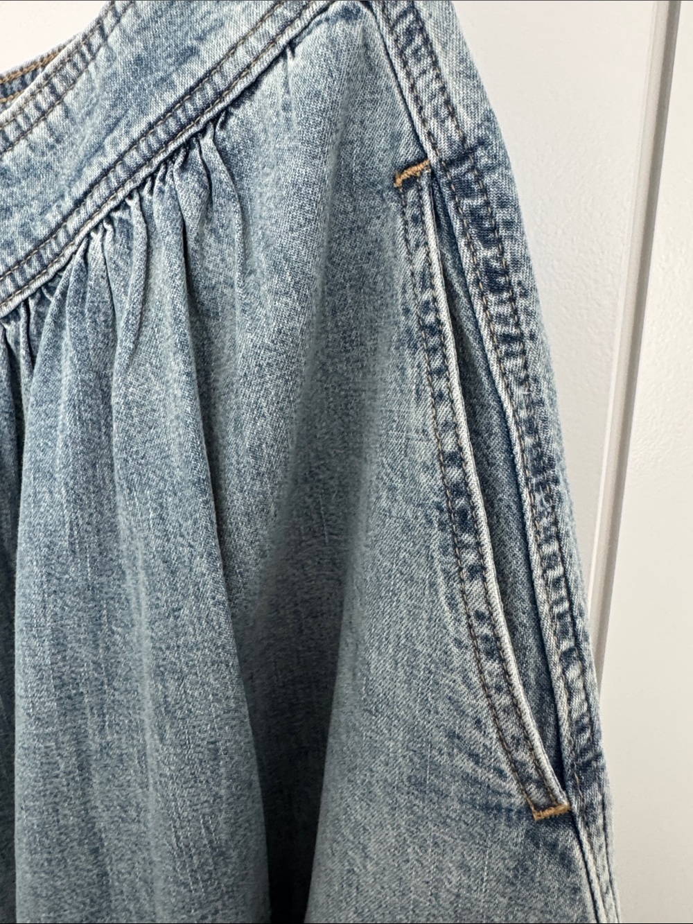 Lauren Ralph Lauren Light Wash Denim Button-Front Skater Skirt - Picture 2 of 4